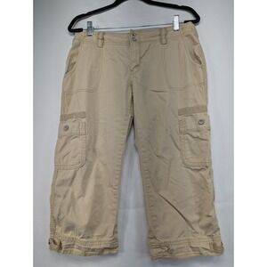 Levi's Womens Capri Cargo Pants Tan Size 6 Utility‎ Pockets Button Fly